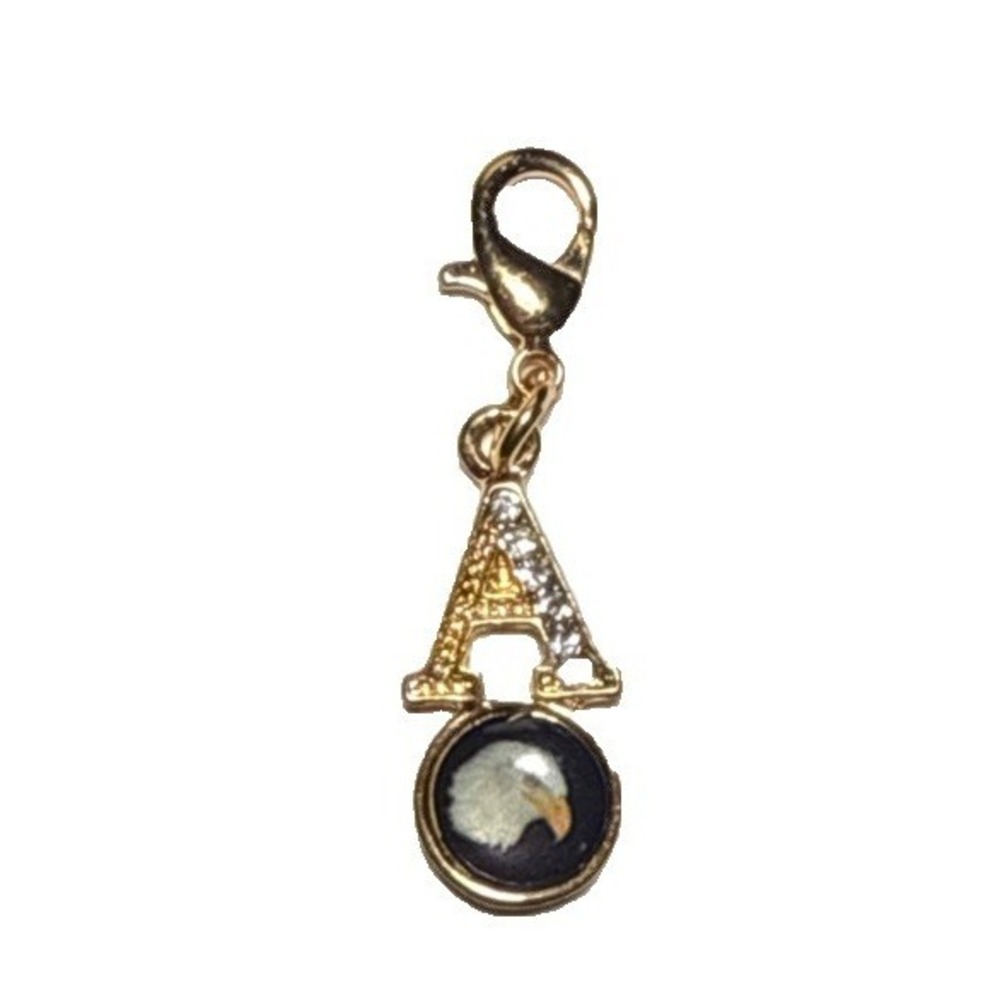 Diamonds Intl Letter A Eagle Detail Charm Gold Tone Spring Ring J-10C‎